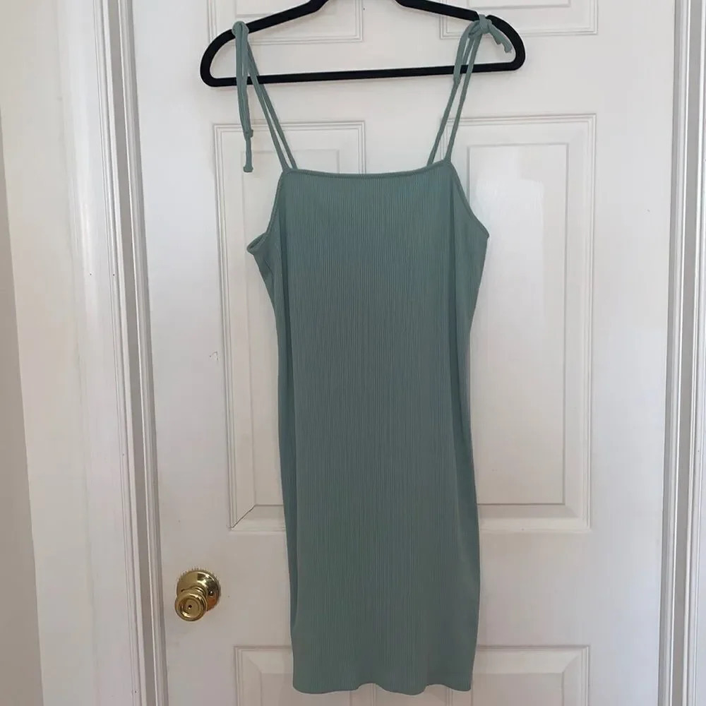 Wild fable ribbed tie shoulder dress